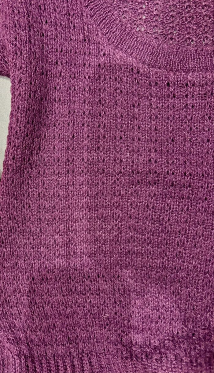 Pull en maille violine taille M - photo numéro 5