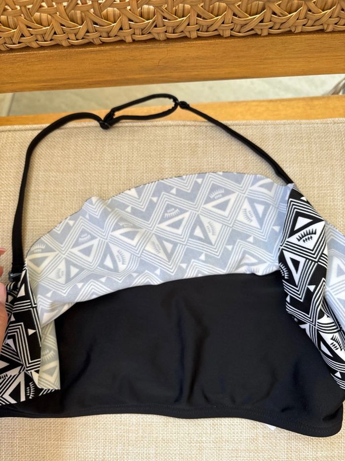 maillot de bain 2 pièces noir et blanc - photo numéro 2
