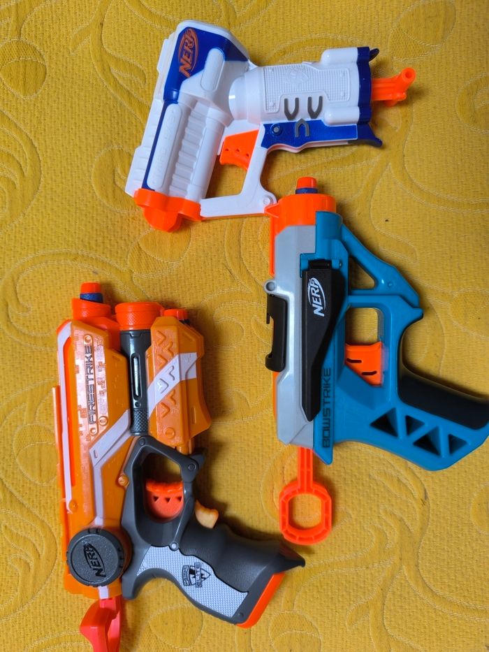 Lot 3 pistolets Nerf + fléchettes - photo numéro 2