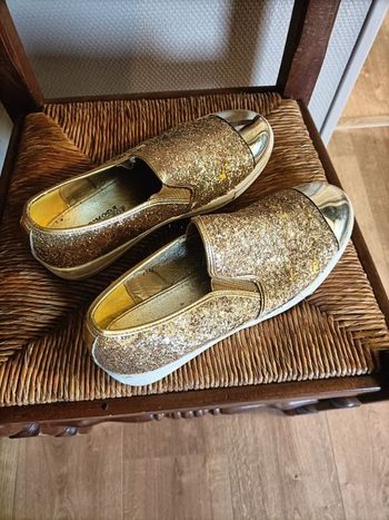 Chaussures espadrilles dorée pailletées