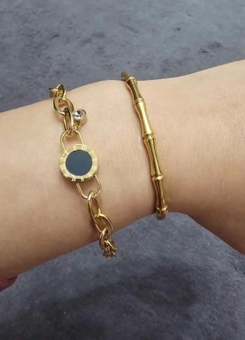 Bracelet chaîne motif noir