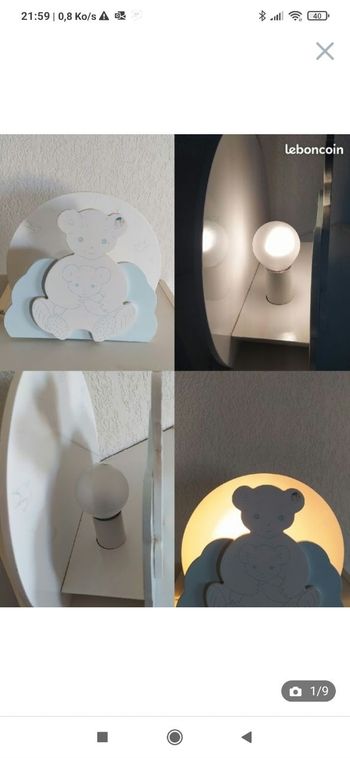 Veilleuse chambre bébé très bon état