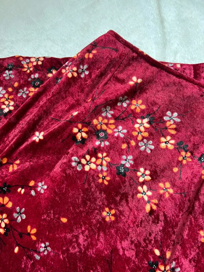 Jupe longue velours fleurs Whimsigoth Vampire vintage 90s - Taille S - photo numéro 6