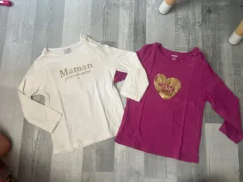 Lot de 2 tee shirt ML Kiabi bébé filles 24 mois