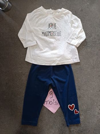 Ensemble "jolie mademoiselle" 9 mois