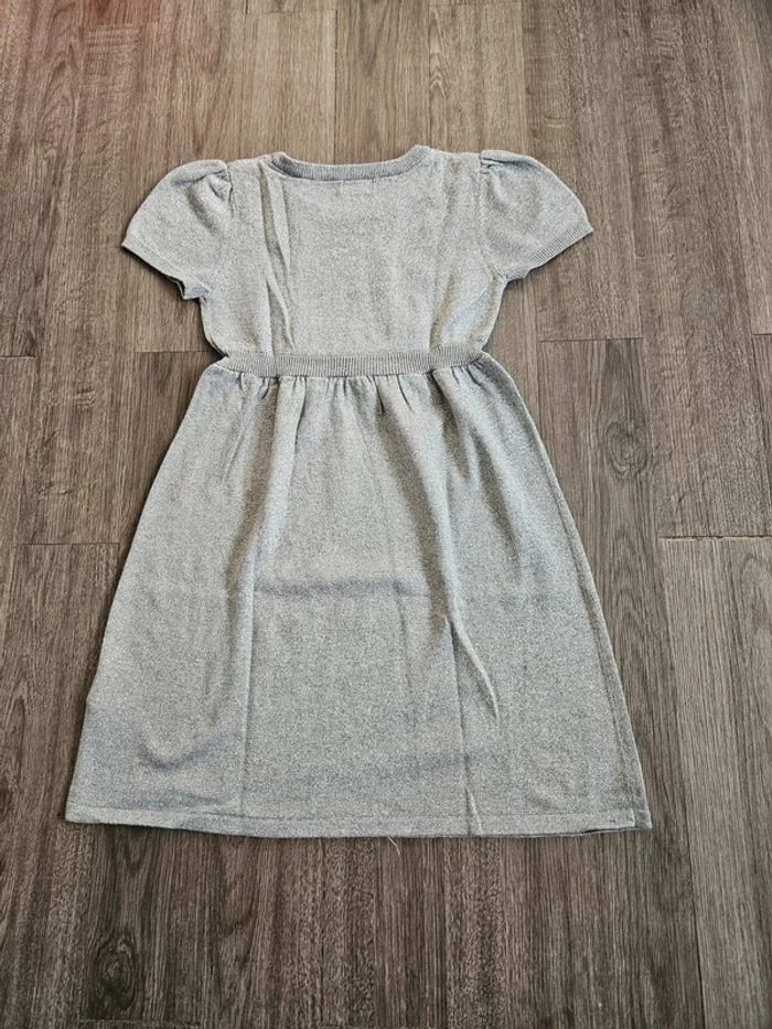 Robe fille grise pailletées doré taille 8 ans neuf - photo numéro 2