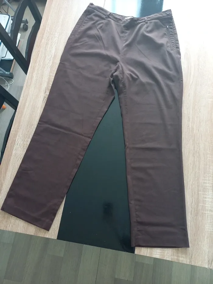 Pantalon marron femme T46 - photo numéro 3