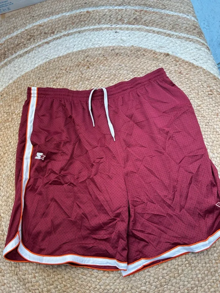 Short Homme Starter Bordeaux et Blanc Taille XL | Très Bon État #BS1909