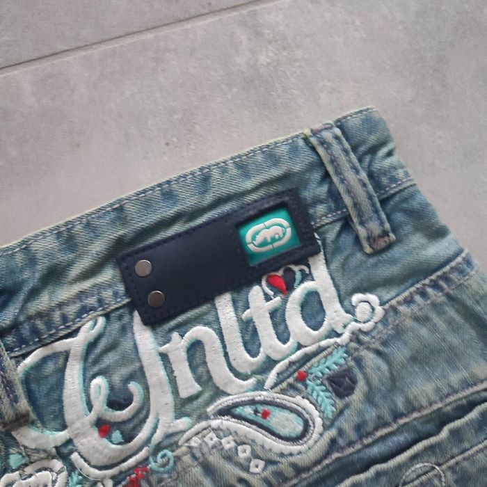 Bermuda large baggy short vintage jeans denim hip hop streetwear Ecko y2k 2000 taille 32us fr42 - photo numéro 3