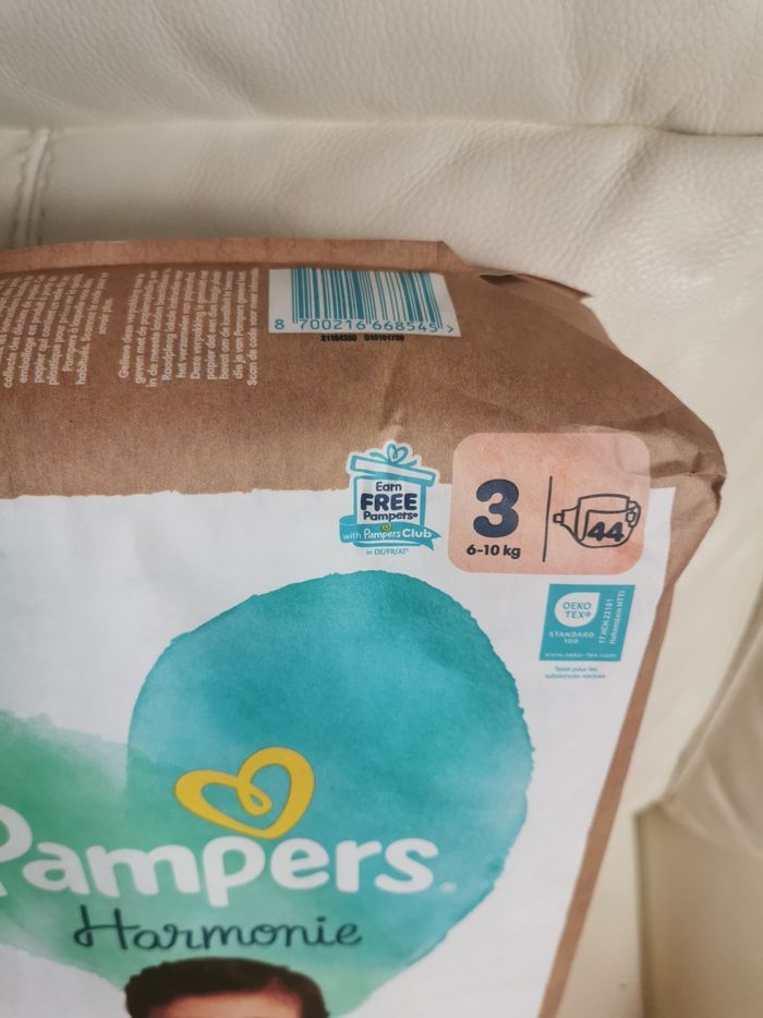Lot de 2 paquets de couches Pampers Harmonie taille 3 - photo numéro 3