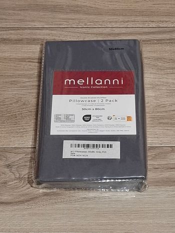 Pack 2 taies d'oreiller microfibre lit drap gris