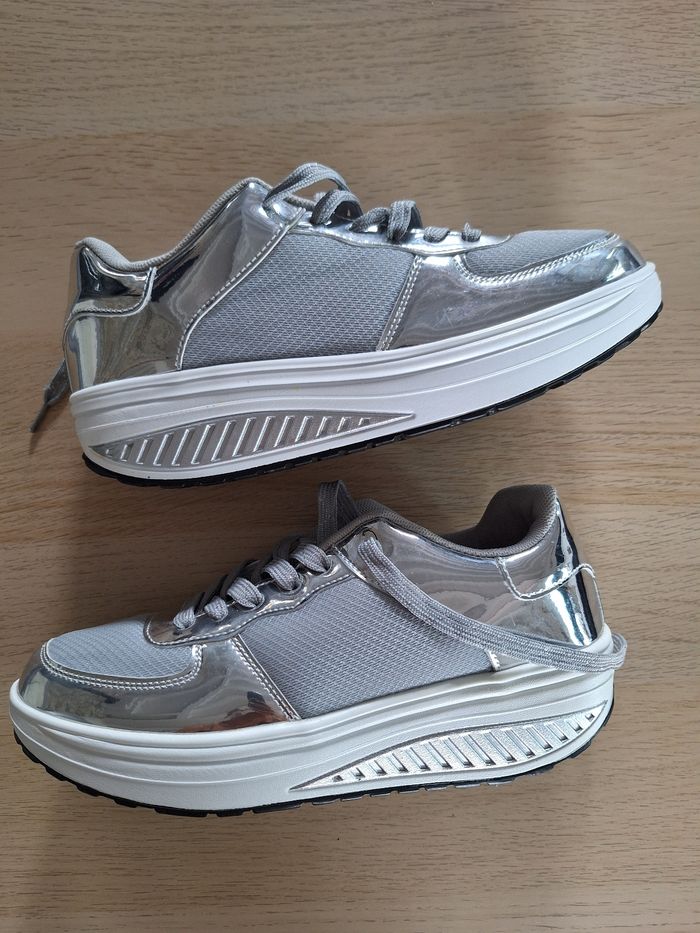 Baskets neuves gris argenté taille 41 - photo numéro 6
