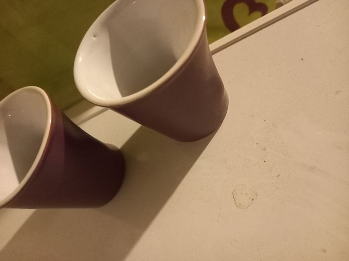 Lot de 4 petits tasses à café 2 bleues et 2 violettes - photo numéro 8