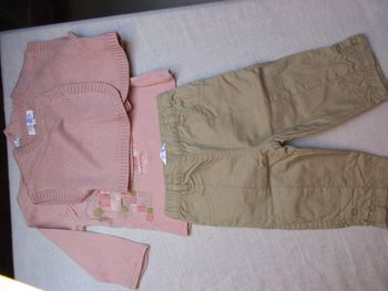 Ensemble pantalon, t-shirt et gilet, 6 mois