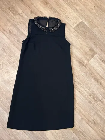 123 robe noir à col Claudine à sequin brillant pailletée femme, taille 36