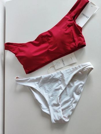Oysho bikini taille M blanc rouge 
