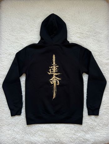 Hoodie Noir Katana Japonais Doré “Destiny” Streetwear Taille L