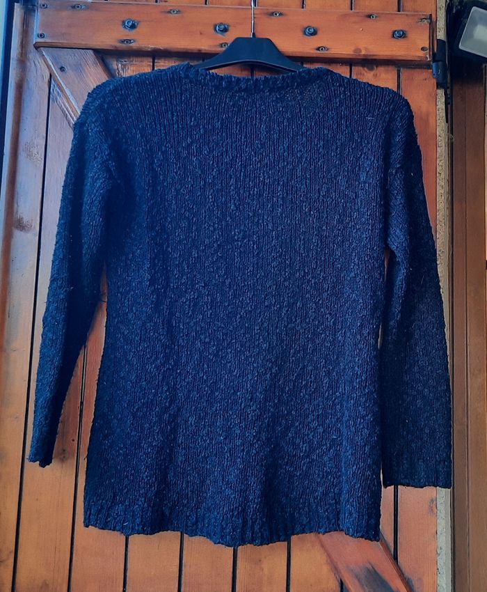 Pull noir à cœur blanc, Cache-Cache, femme, taille 34 - photo numéro 2