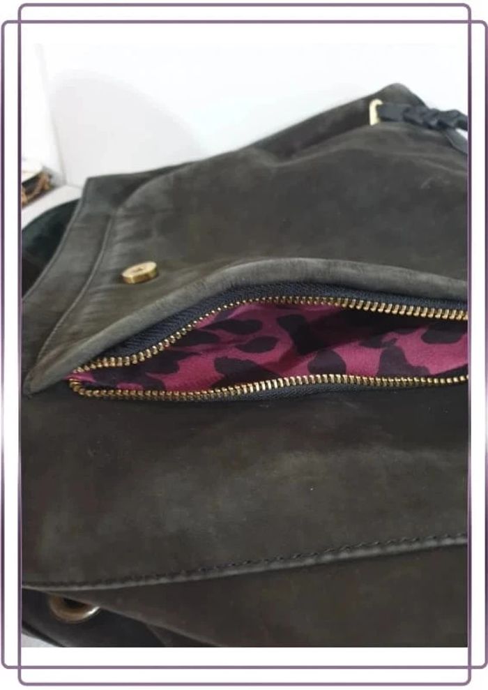 Sac porté épaule Fabienne Chapot, bon état mais le cuir est un peu décoloré, 35x27cm - photo numéro 9