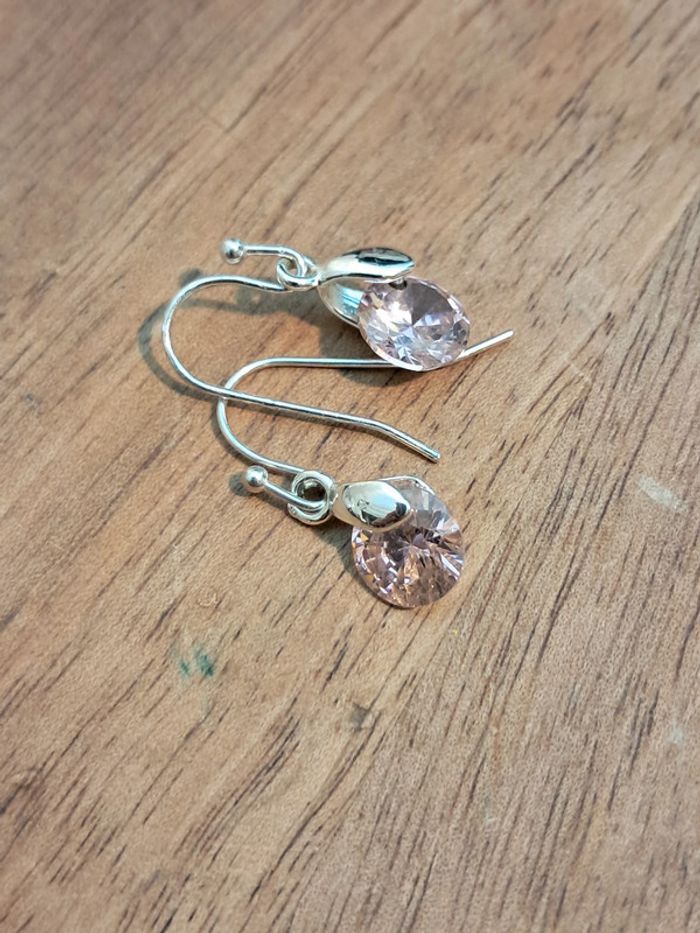 Boucles d oreilles cristal rose - photo numéro 3