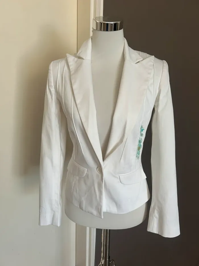 veste blazer blanche ymayaba femme, taille 36 - photo numéro 2