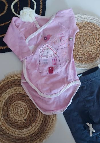 Body bodie manches longues cache coeur bébé fille mi saison printemps automne hiver