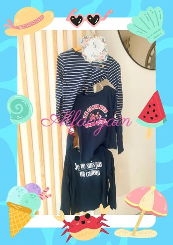 Lot T-shirts bleus 8ans