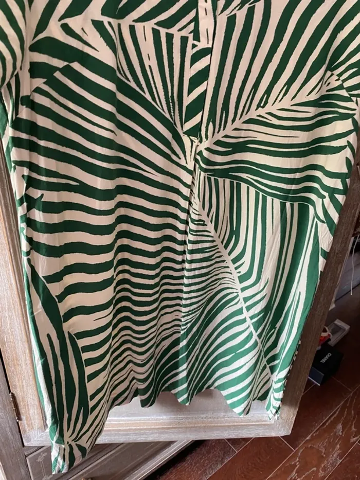 Robe beige et verte H&M - photo numéro 4