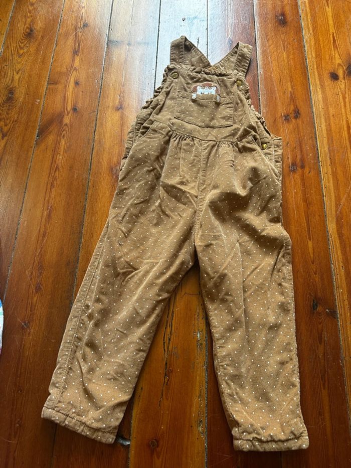 Salopette velours ourson marron 36m