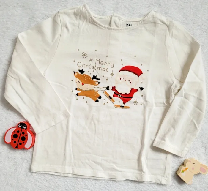 Tee-shirt manches longues "Merry Christmas"