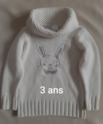 pull chaud col roulé - C&A - lapin - 3 ans