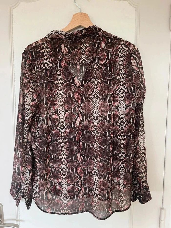Chemisier fluide transparent imprimé python serpent The Kooples taille S chic tendance - photo numéro 3