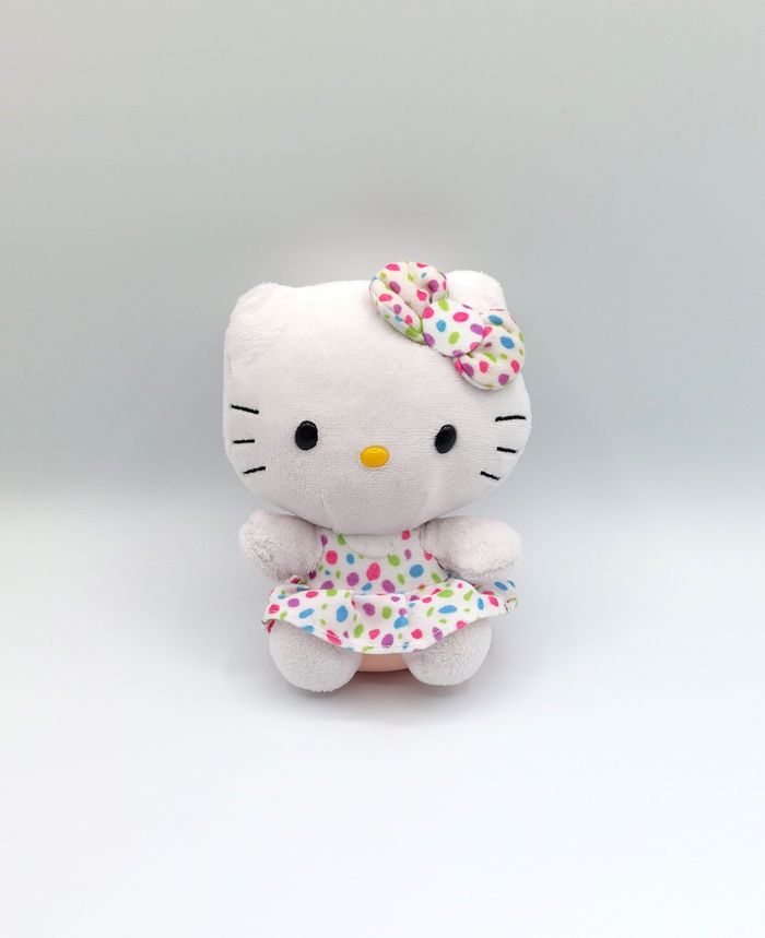Petite peluche Hello Kitty blanc rose TY 2014 robe pois 15 cm