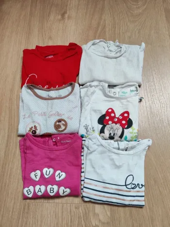 Lot de 6 T-shirts manches longues 9 mois
