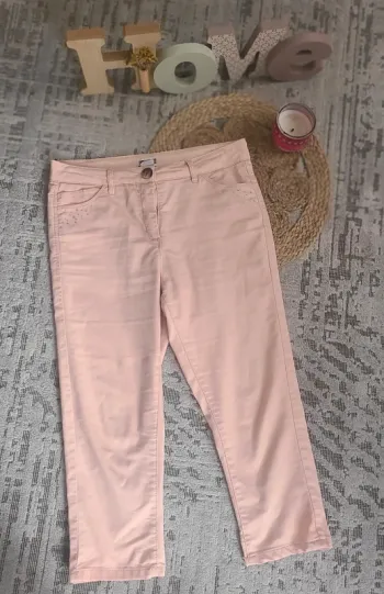 Pantacourt rose pâle _ taille 38/M