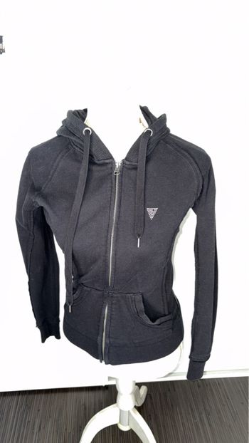 GUESS - Veste à capuche zippée - Taille XS - Noir