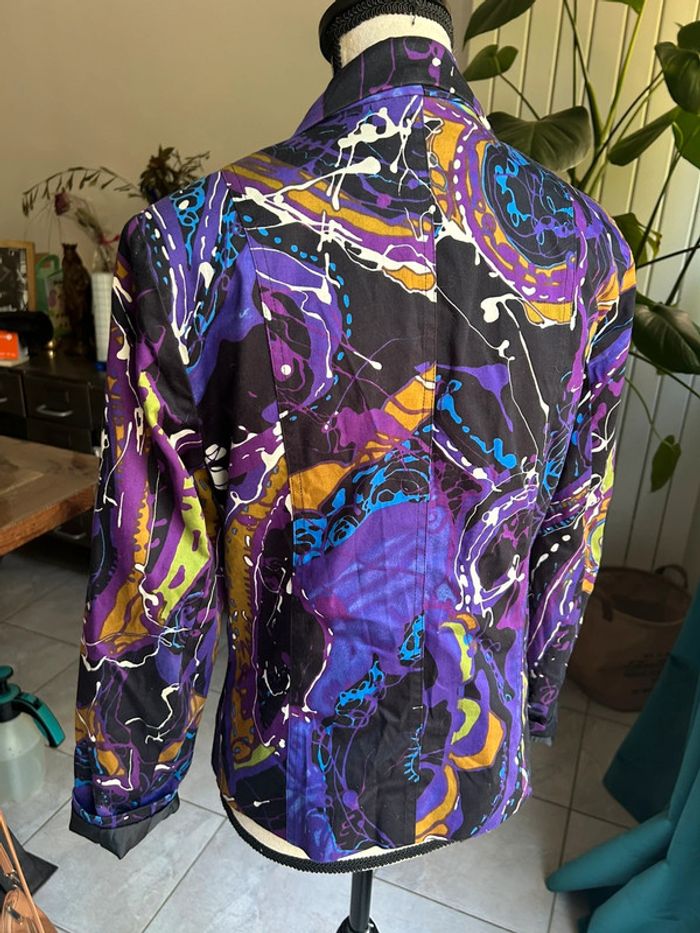 Veste blazer coloré - violet en coton taille 36 - style desigual - photo numéro 8