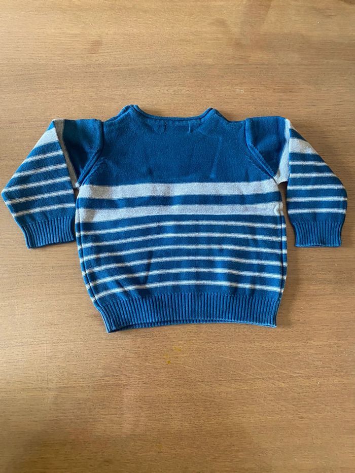 Pull bleu et gris - photo numéro 2