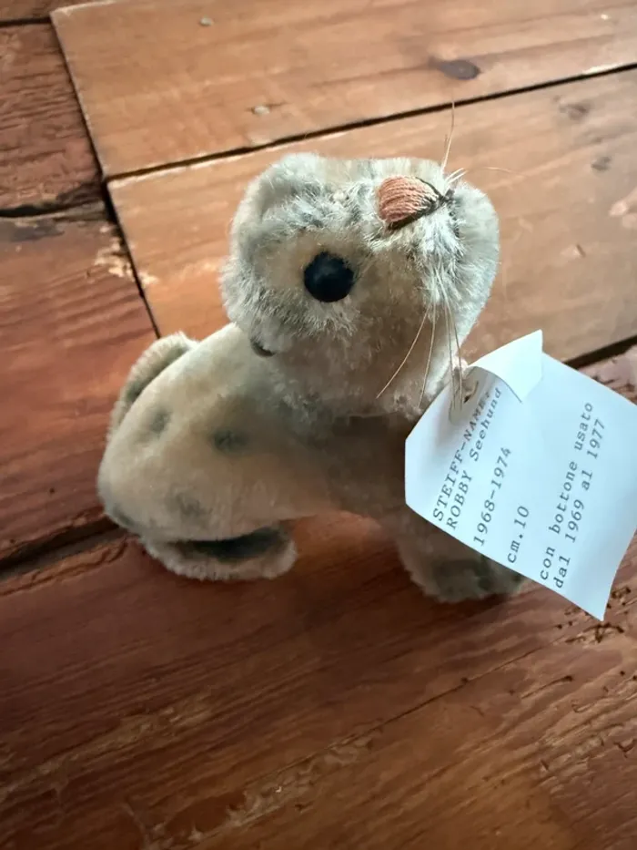 Petite peluche rigide Steiff Phoque debout Robby Seehund ancienne 10cm 1969-77 - photo numéro 5