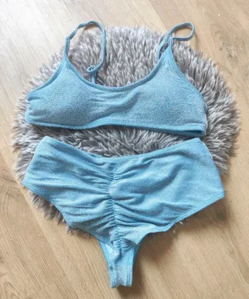 Ensemble de pole dance bleu pailleté