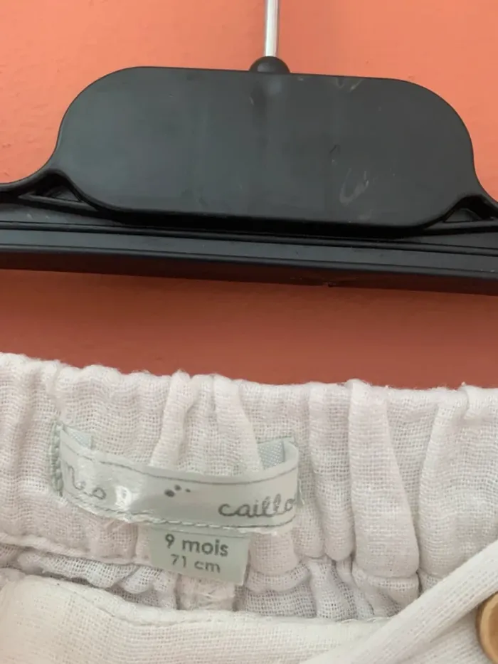 📌 Pantalon bébé en gaze de coton blanc – 9 mois (71 cm) - photo numéro 4
