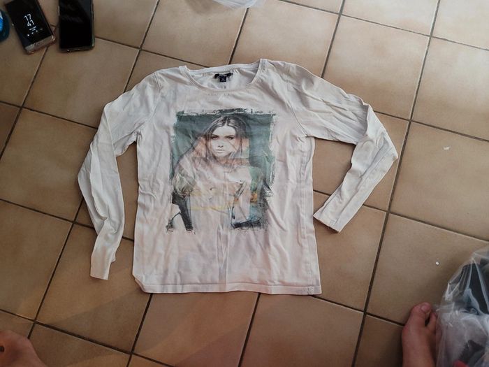 Tee-shirt manche longue blanc 12 ans