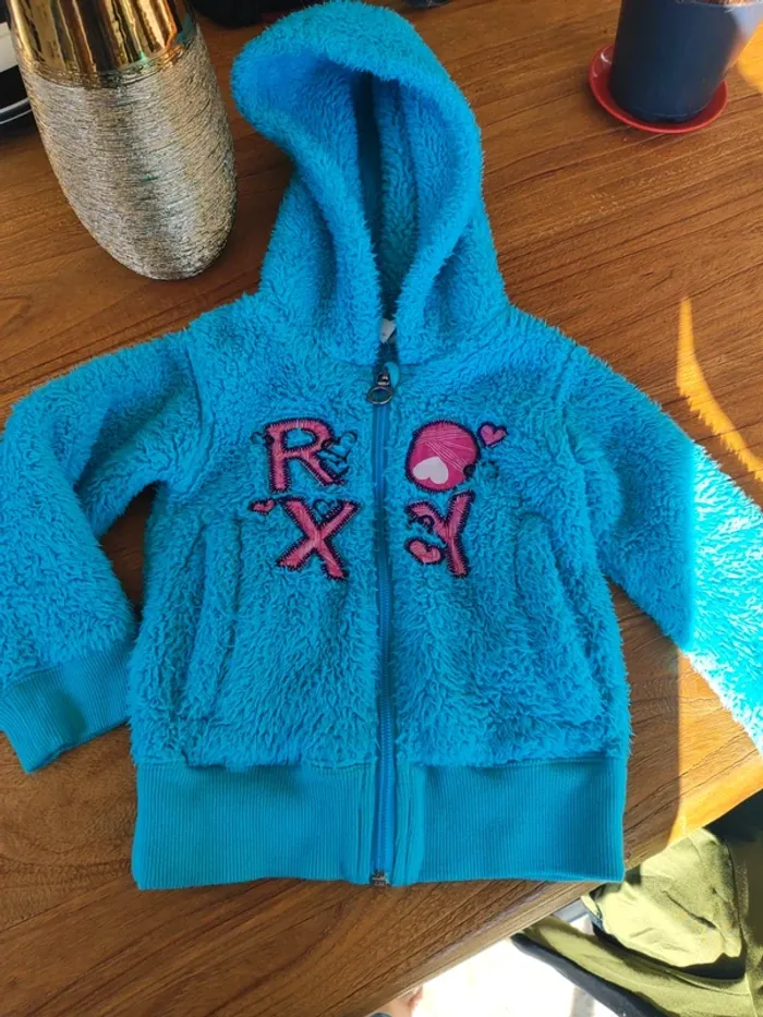 Polaire Roxy bébé 2 ans rose et bleu