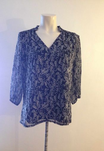 Blouse ample à motifs - noir et blanc - taille L - look féminin