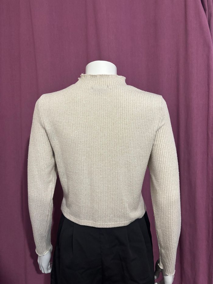 Pull beige effet côtelé, Kiabi, taille M / 38 - photo numéro 3