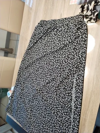 Jupe longue fendue été taille élastique
