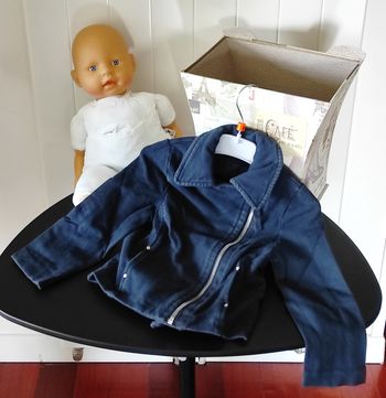 🧥 Veste type perfecto fille – 24 mois / petit 3 ans – Marine