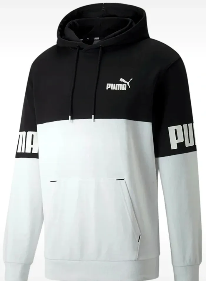 🏋🏼sweat à capuche homme Streetwear Puma noir et blanc taille M 38 - photo numéro 3