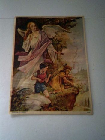 Image un ange & 2 petits enfant vintage