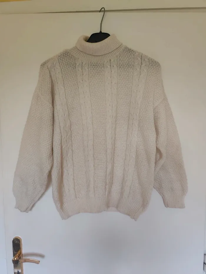 Pull en maille 48 crème fabriqué en Italie